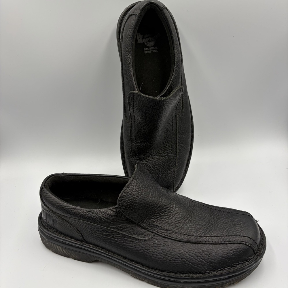 Dr.‎ Martens Norfolk Men's Black Leather Slip On Loafers Work Shoes Size 9 US